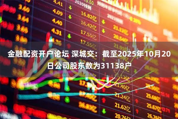 金融配资开户论坛 深城交：截至2025年10月20日公司股东数为31138户